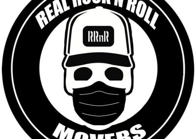 real rocknroll movers circle logo covid mask