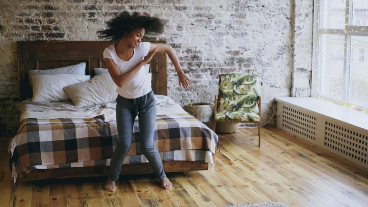 photo of girl in one bedroom apartment